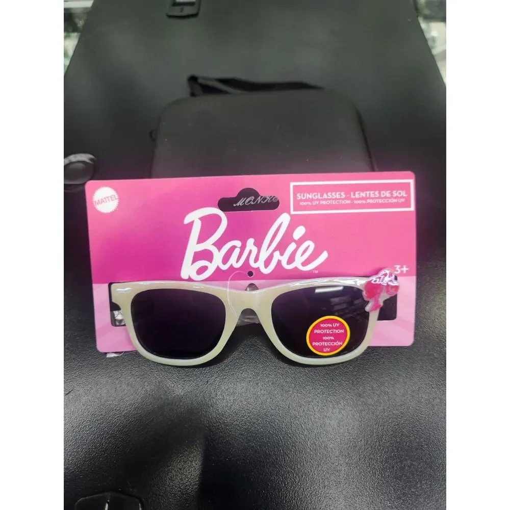 Barbie Girl's White Fashion Sunglasses with Barbie Icon 100% UV Protection Pink